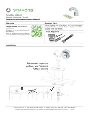 Symmons S6960B Operation And Maintenance Manual