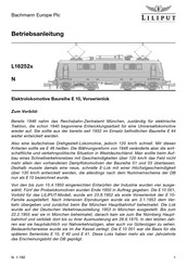 BACHMANN EUROPE Plc LILIPUT 162523 Operating Manual