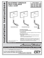 American Standard SELECTRONIC 6067.36X Installation Instructions Manual