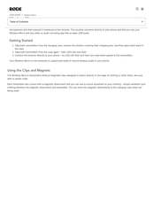 RODE Microphones WIRELESS MICRO User Manual
