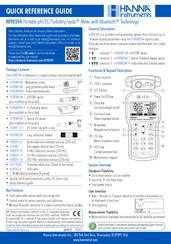 Hanna Instruments HI98594 Quick Reference Manual