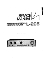 Luxman L-205 Service Manual
