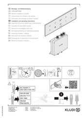 Kludi TouchTronic KL38310G1-00 Installation And Operating Instructions Manual