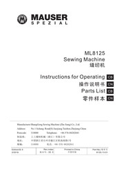 Mauser ML8125 Instructions For Operating And Installation