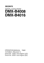 Sony DMX-B4016 Operation Manual