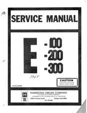 MARMON HAMMOND E-100 Service Manual