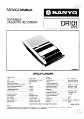 Sanyo DR101 Service Manual