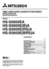 Mitsubishi HS-S5600E A Installation And Operation Manual