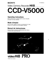Sony videoHi8 PRO CCD-V5000 Operating Instructions Manual