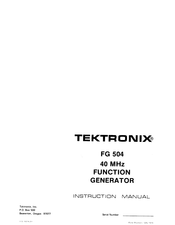 Tektronix FG 504 Instruction Manual