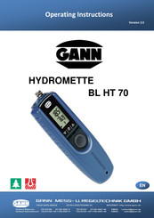 GANN HYDROMETTE BL HT 70 Operating Instructions Manual