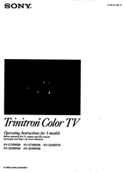 Sony Trinitron KV-32XBR36 Operating Instructions Manual