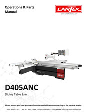 Cantek D405ANC Operations & Parts Manual