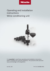 Miele KWT 6321 UG Operating And Installation Instructions