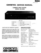 Onkyo DX-2500 Service Manual