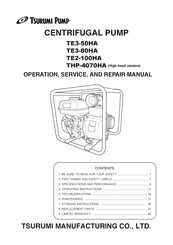 Tsurumi Pump TE3-80HA Operation, Service And Repair Manual