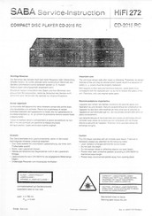 Saba CD-2015 RC Service Instruction