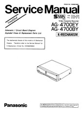 Panasonic AG- 4700EY Simplified Service Manual