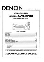 Denon AVR-2700 Service Manual