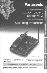 Panasonic KX-TC1711B - 900 MHz Cordless Phone Operating Instructions Manual