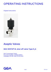 Gea VESTA XL H A Series Operating Instructions Manual