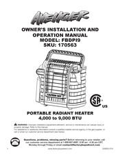 Factory Buys Direct AVENGER FBDPI9 Owner's Installation And Operation Manual