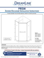 Dreamline PRISM SHEN-2138380 Series Installation Instructions Manual