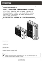 DURASTAR DRU1H42S2A Installation Manual