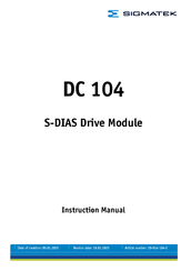 SIGMATEK DC 104 Instruction Manual