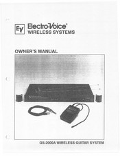 Electro-Voice Wireless Guitar System GS-2000A Owner's Manual