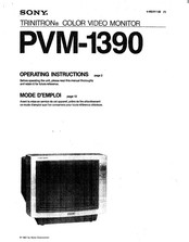 Sony TRINITRON PVM-1390 Operating Instructions Manual