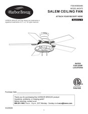 LF Harbor Breeze SALEM 42475 Instruction Manual