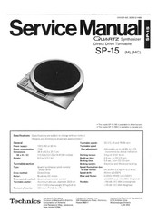 Technics SP-15 Service Manual