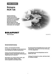 Bosch BLAUPUNKT Bologna RCR126 Fitting Instructions Manual