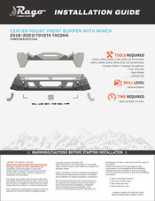 Rago FABRICATION F6B03622001NA Installation Manual