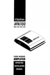 Clarion APA1100 MONO Installation Manual