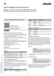 steute 1422584 Mounting And Wiring Instructions