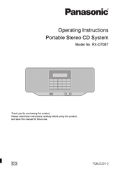 Panasonic RX-D70BT Operating Instructions Manual