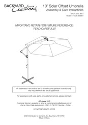 Backyard Creations 272-3017 Assembly & Care Instructions