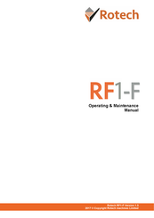 Rotech RF1-F Operating & Maintenance Manual