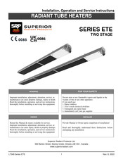 Superior Radiant ETE 15 Installation, Operation And Service Instructions