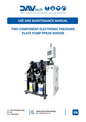 DAV TECH PPE2KSR Use And Maintenance Manual