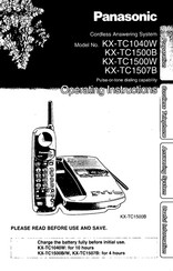 Panasonic KX-1TC1040W Operating Instructions Manual