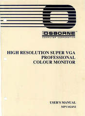 Osborne MPV1024NI User Manual