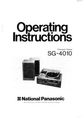 National Panasonic SG-4010 Operating Instructions Manual