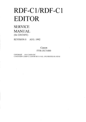 Canon RDF-C1 Service Manual