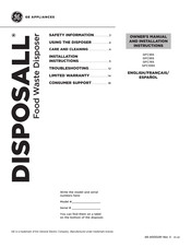 GE DISPOSALL GFC765W Owner's Manual And Installation Instructions
