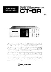 Pioneer CT-8R Operating Instructions Manual