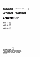 ComfortStar AHU3-48-SG3 Owner's Manual