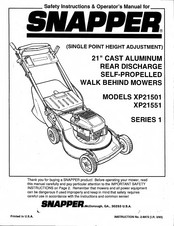 Snapper XP21551 Safety Instructions And Operator's Manual